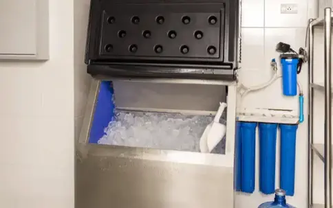A commercial ice machine